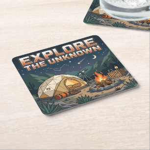 Explore The Unknown Square Paper Coaster