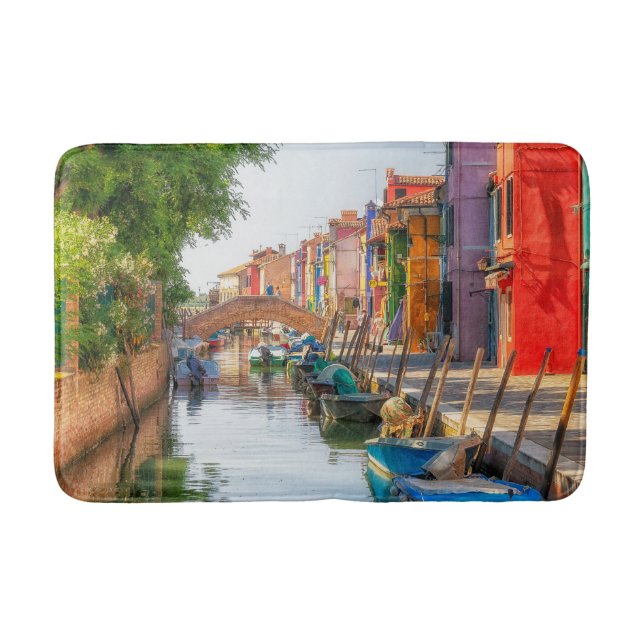 Explore the Vibrant Charm of Burano Bath Mat (Front)
