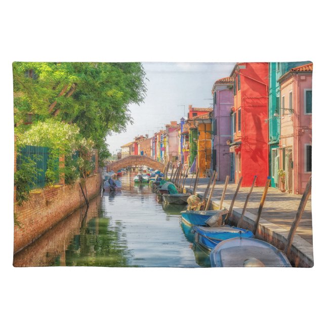 Explore the Vibrant Charm of Burano Cloth Placemat (Front)