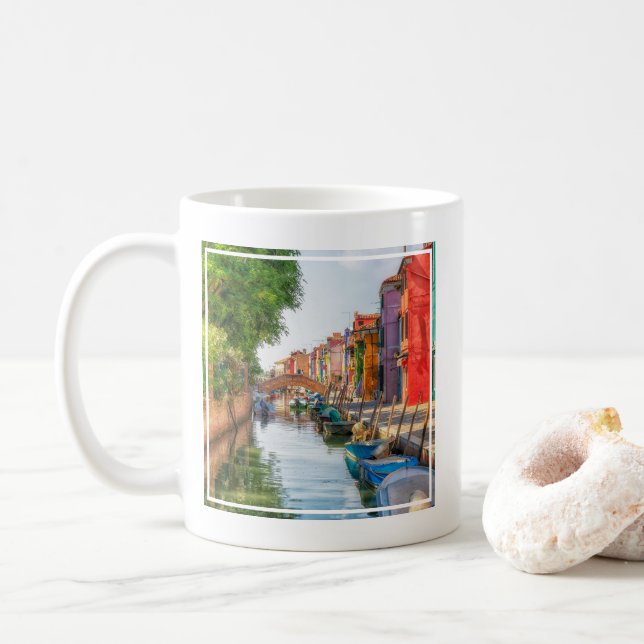 Explore the Vibrant Charm of Burano Coffee Mug (With Donut)