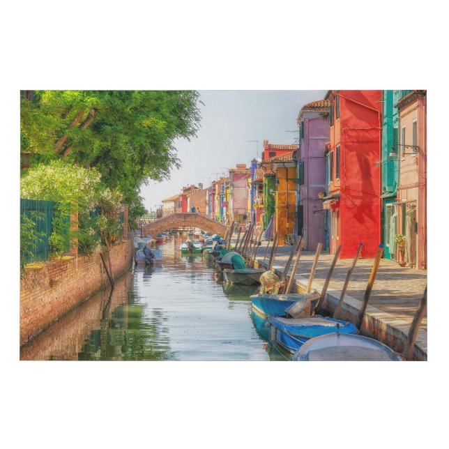 Explore the Vibrant Charm of Burano Faux Canvas Print (Front)