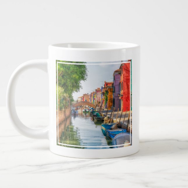 Explore the Vibrant Charm of Burano Giant Coffee Mug (Left)