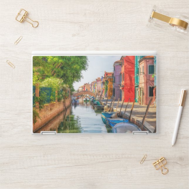Explore the Vibrant Charm of Burano HP Laptop Skin (Desk)
