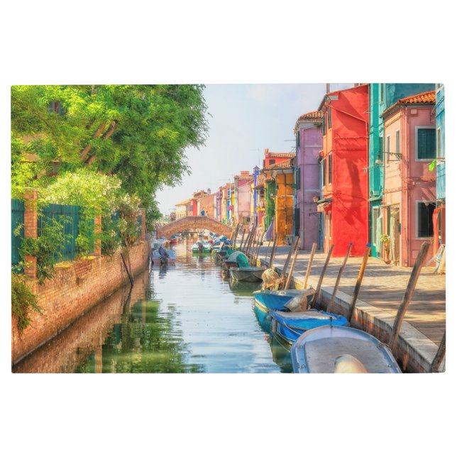 Explore the Vibrant Charm of Burano Metal Print (Front)