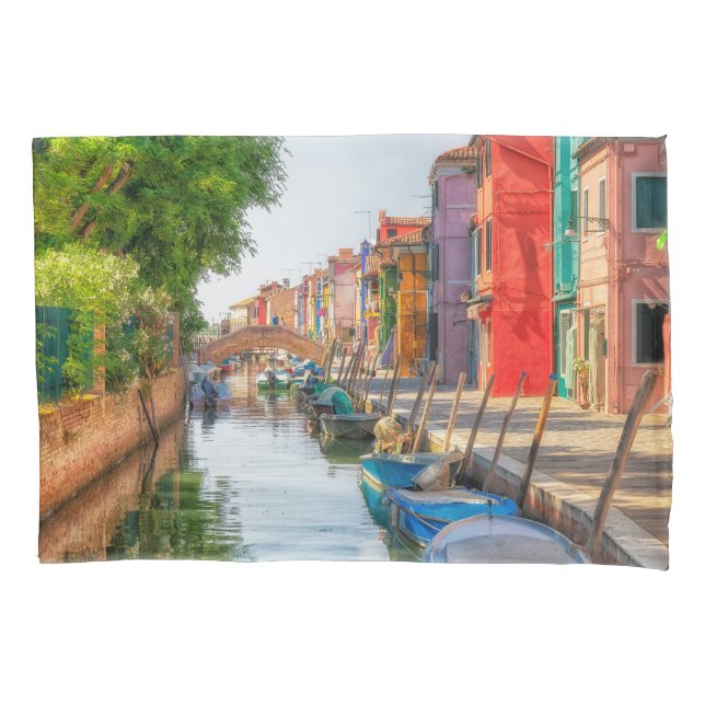 Explore the Vibrant Charm of Burano Pillow Case (Front)