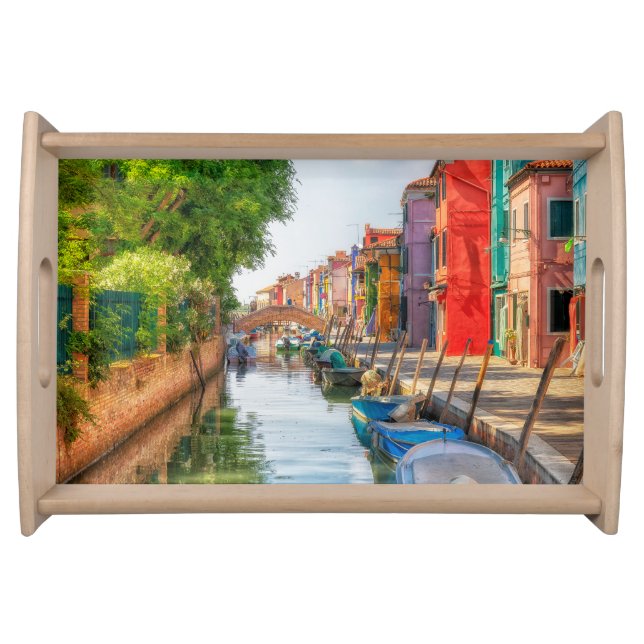 Explore the Vibrant Charm of Burano Serving Tray (Front)