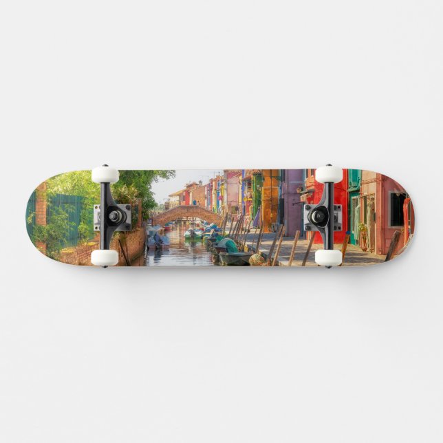 Explore the Vibrant Charm of Burano Skateboard (Horz)