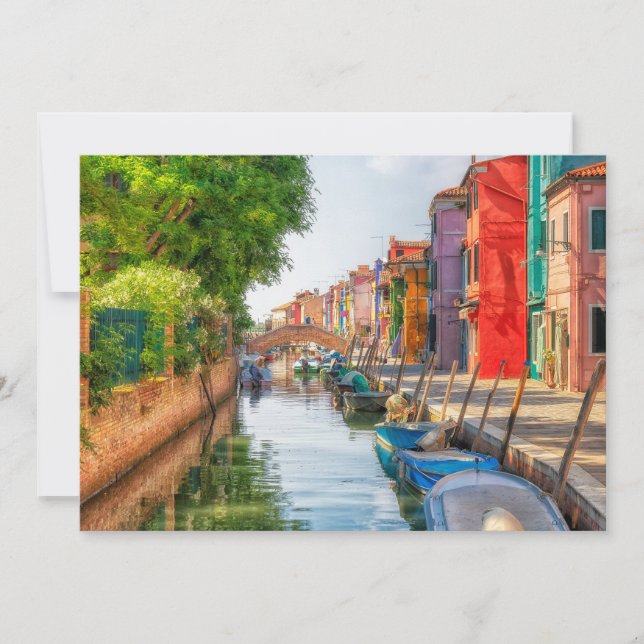 Explore the Vibrant Charm of Burano Thank You Card (Front)