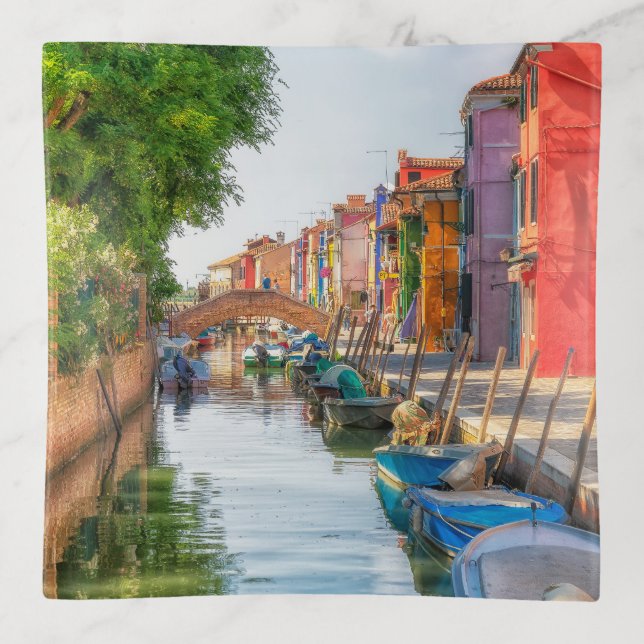 Explore the Vibrant Charm of Burano Trinket Tray (Front)