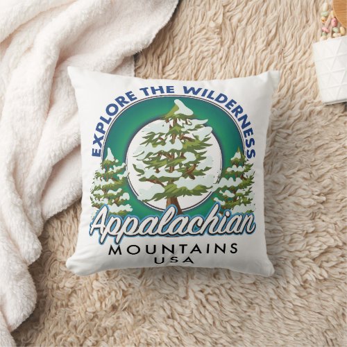 Explore the Wilderness Appalachian Mountains trave Throw Pillow