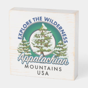 Explore the Wilderness Appalachian Mountains trave Wooden Box Sign