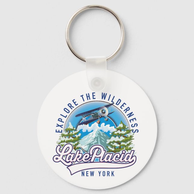Explore the wilderness, lake placid keychain (Front)