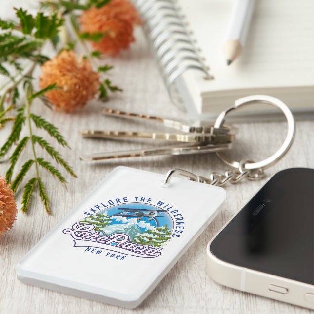 Explore the wilderness, lake placid keychain (Front Right)