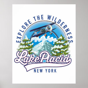 Explore the wilderness, lake placid poster