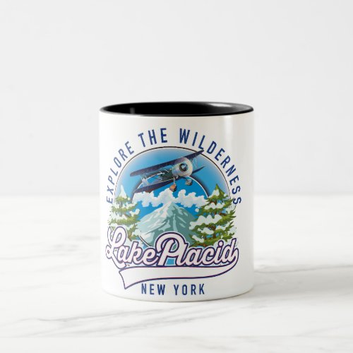 Explore the wilderness lake placid Two_Tone coffee mug