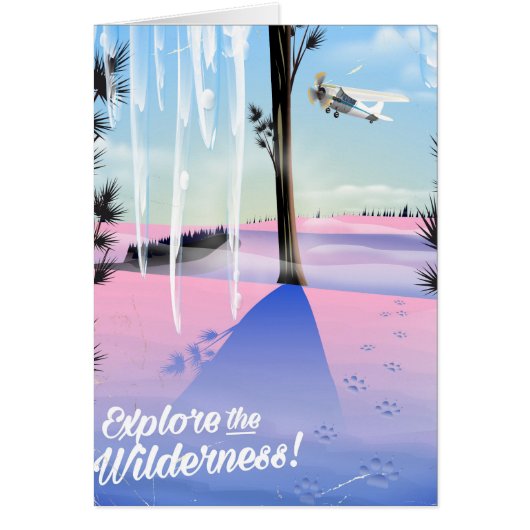 Explore the wilderness! Winter animal prints Cards (Front)
