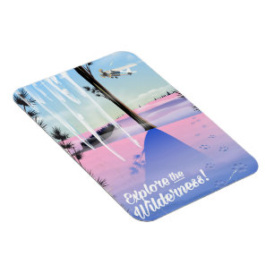 Explore the wilderness! Winter animal prints Magnet