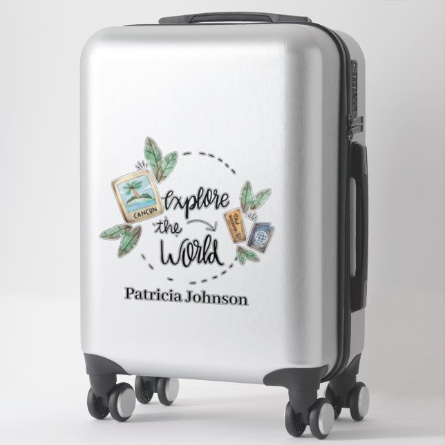 Explore the world add name sticker (Suitcase)