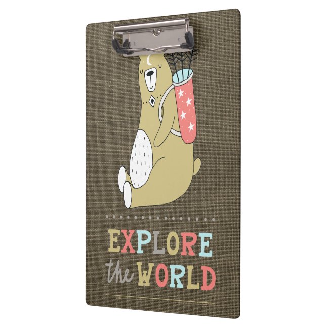 Explore the World Boho Bear Clipboard (Left)