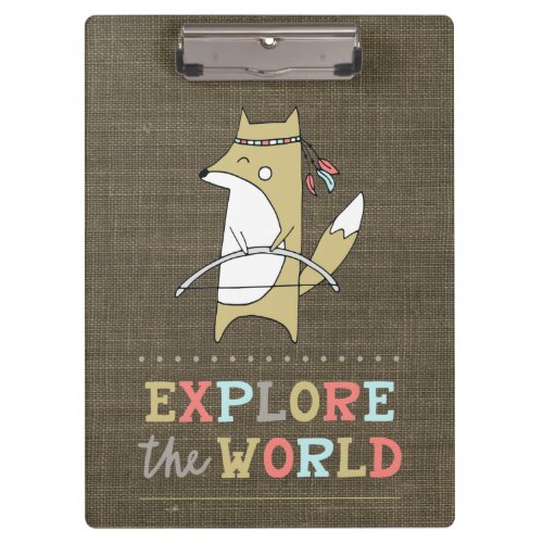 Explore the World Boho Fox Clipboard