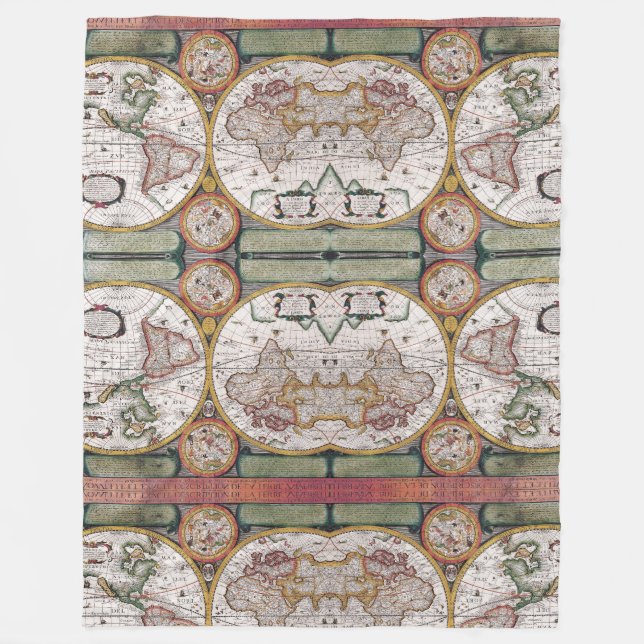Explore the World: Cozy Map Blanket for Adventure (Front)