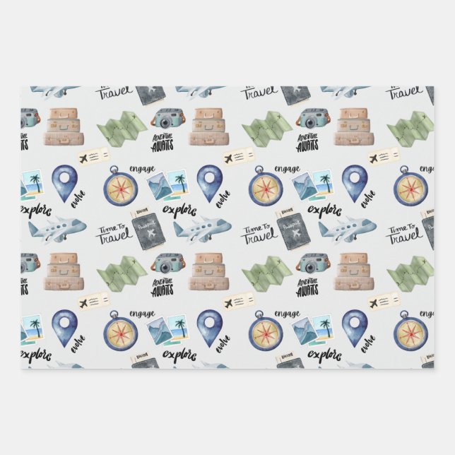 Explore the World Gift Wrap (Front)