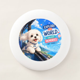 Explore the World – Happy Anime Maltese Travel Wham-O Frisbee