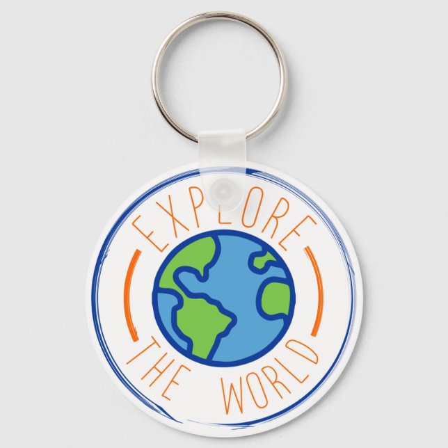 Explore the world travel keychain (Front)