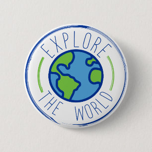 explore the world travel sticker button