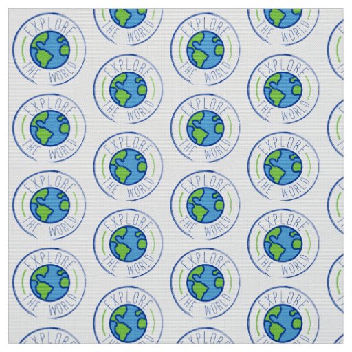 explore the world travel sticker fabric