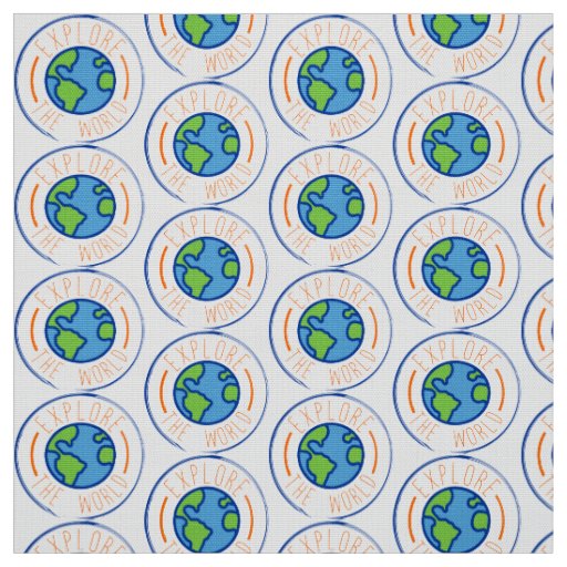 Explore the world travel sticker fabric