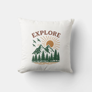 Explore throw pillow