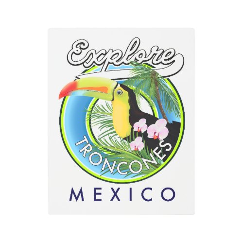 Explore Troncones Mexico retro logo Metal Print