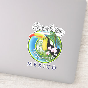 Explore Troncones Mexico retro logo Sticker