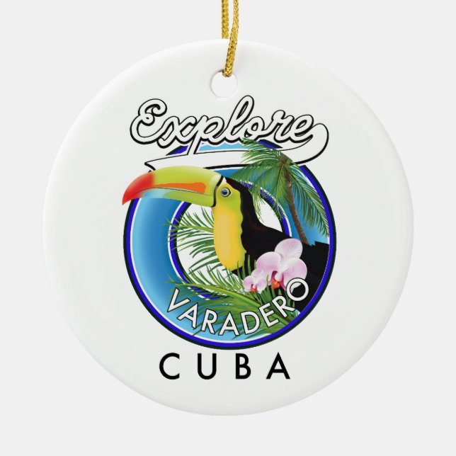 Explore Varadero Cuba travel logo Ceramic Ornament (Front)