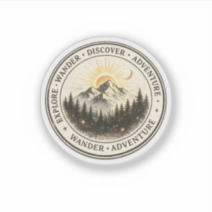 Explore Wander Discover Mountain Adventure Vinyl Sticker