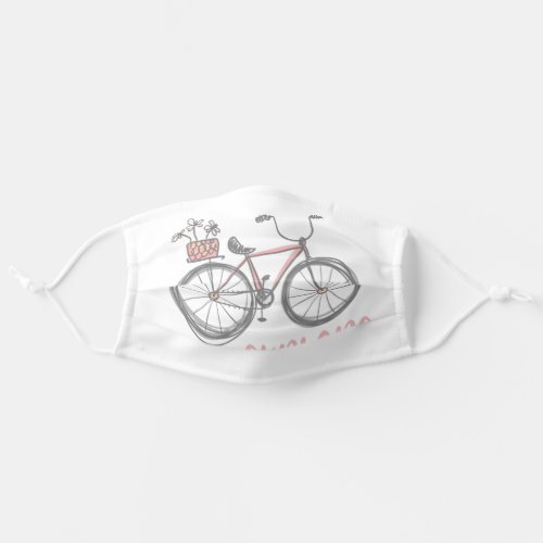 Explore  Whimsical Pink Bicycle Illustration Art Adult Cloth Face Mask