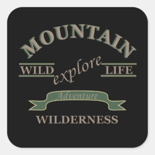 Explore wild life mountain wilderness square sticker