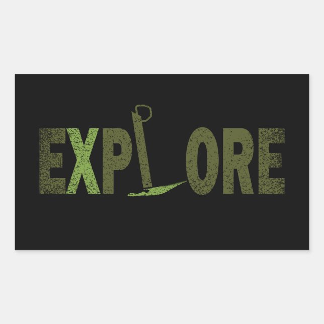 Explore wilderness explorer rectangular sticker (Front)