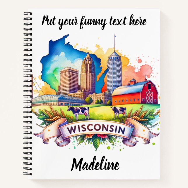 Explore Wisconsin's scenic charm! Notebook (Front)
