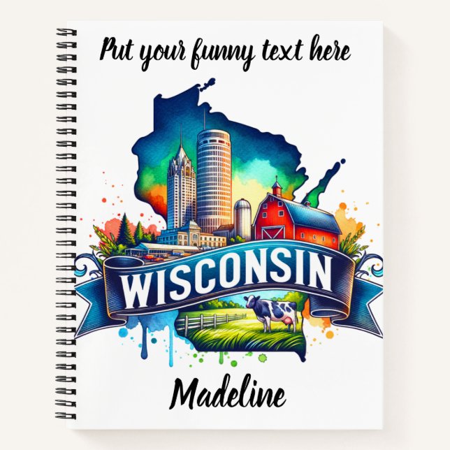 Explore Wisconsin's vibrant attractions! Notebook (Front)
