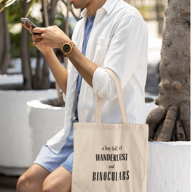 Explore with Wanderlust and Binoculars Adventure Tote Bag (Shop now and let your wanderlust take flight! )
