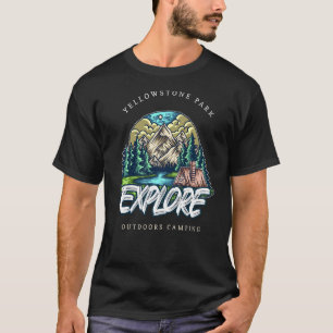 Explore Yellowstone National Park Geographic Campi T-Shirt