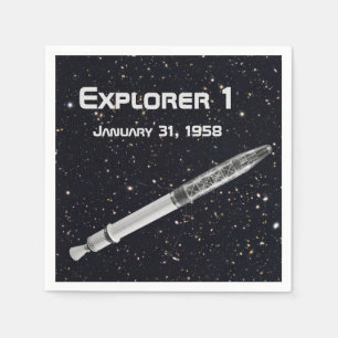 Explorer 1 Satellite Starry Sky Paper Napkins