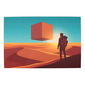 Explorer Discovers Mysterious Floating Cube  Metal Print