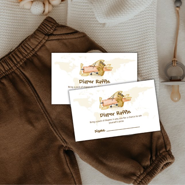 Explorer Map Airplane Diaper Raffle Baby Shower  Enclosure Card (Explorer Map Airplane Diaper Raffle Baby Shower Enclosure Card)