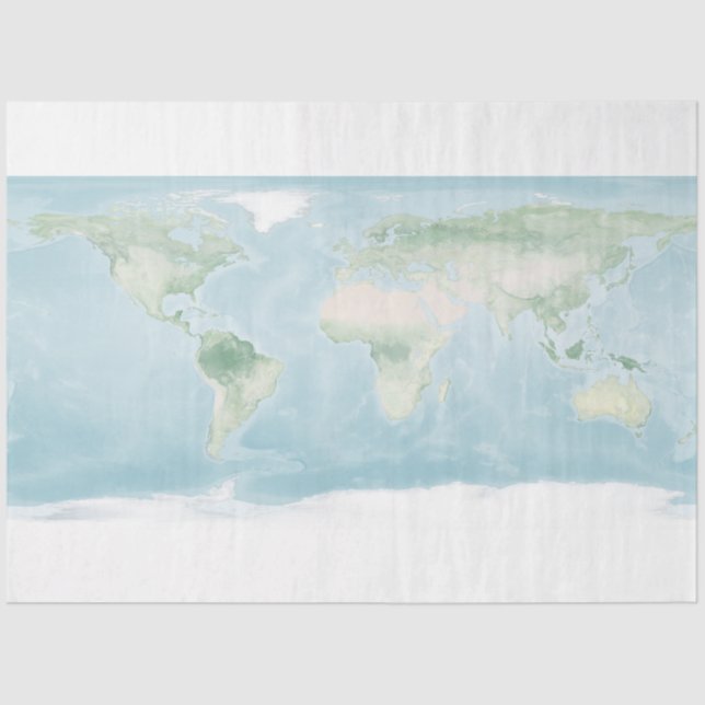 Explorer Map of the Earth's Surface Tissue Paper (Front)