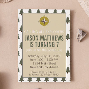 Explorer, Nature, Campout, Adventure, Boy Scout  Invitation