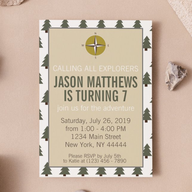 Explorer, Nature, Campout, Adventure, Boy Scout  Invitation (Creator Uploaded)