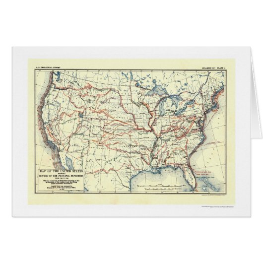 Explorer Routes In America 1907 Cards (Front Horizontal)